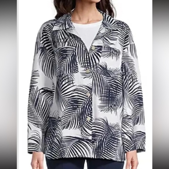 Liz Claiborne Linen Blend, Long Sleeve, Button Down Shirt, Size XL, Tropical - Picture 1 of 7